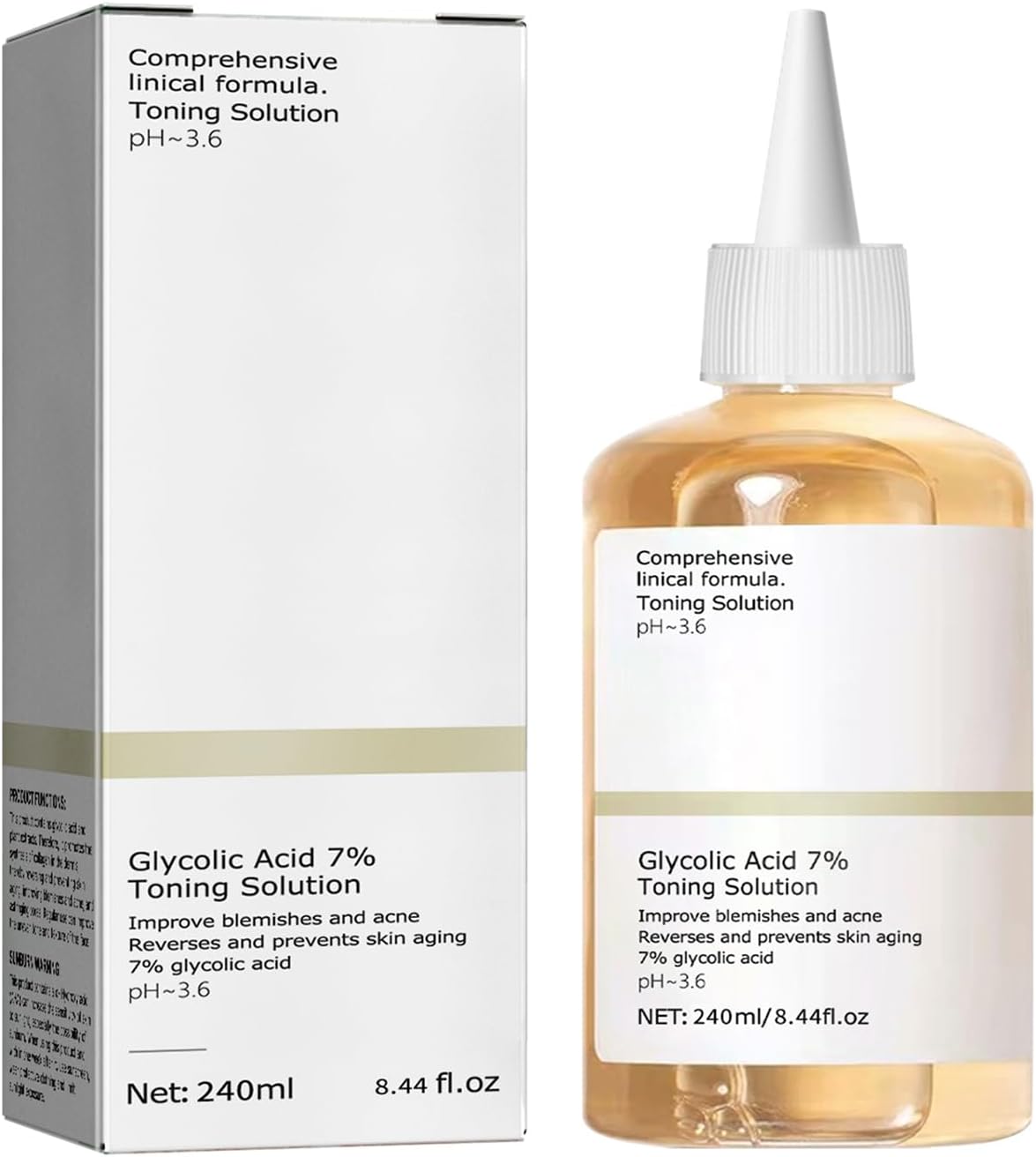 240mL Glycolic Acid 7% Toner, Glycolic Acid Toning Solution, and Rejuvenate Your Skin, Glycolic Acid 7% Toning Resurfacing Solution for Blemishes and Acne(8.12 fl.oz)