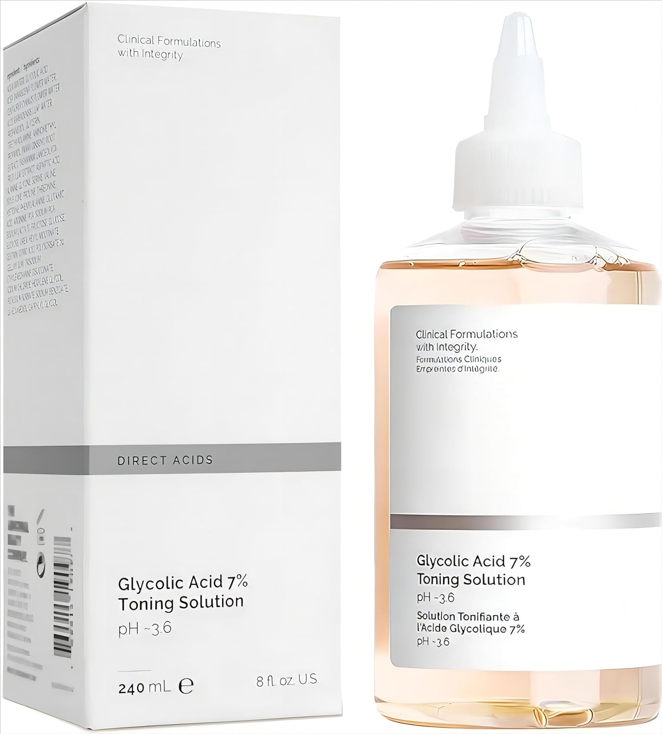 240ML Glycolic Acid 7% Toner,KeepThe Skin Moist，Exfoliate,and Rejuvenate Your Skin, Solution for Blemishes and Acne